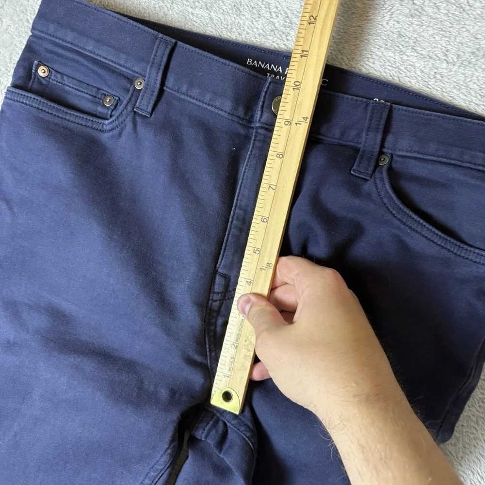 Banana Republic Mens 32x32‎ (Fits 34x31) Blue Travel Pant Slim Fit Taper